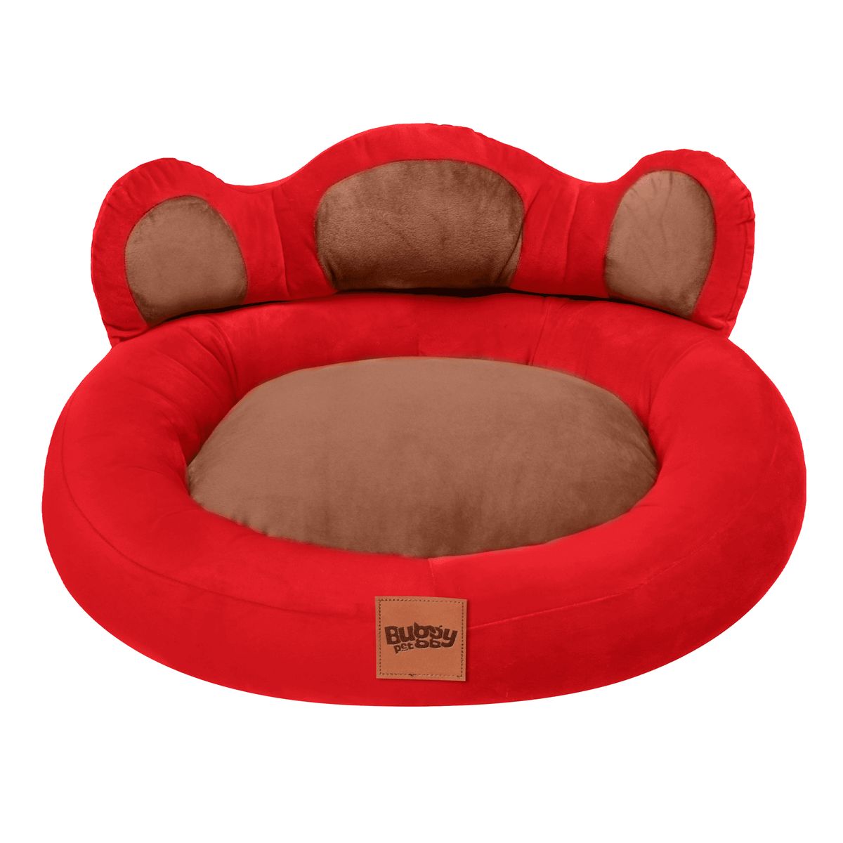 PRETTYPETS - CAMA PARA MASCOTA HUELLITA HIPOALERGENICA  ROJA TALLA XS