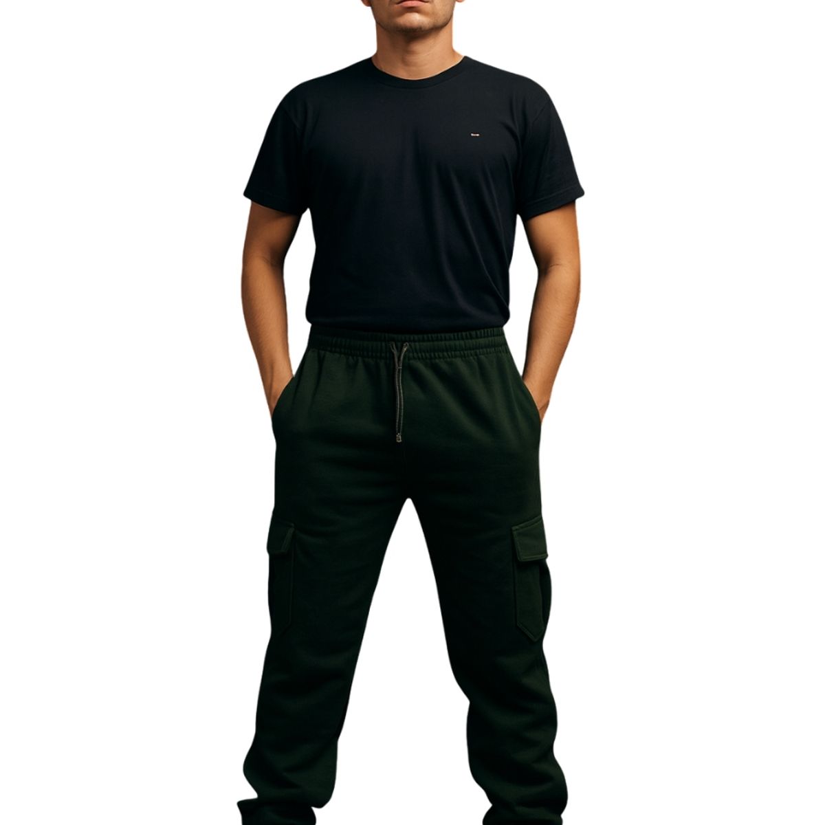 ENKI - Jogger Cargo Hombre Franela 201 - Buzo Urbano con Bolsillos - Calidez y Estilo Callejero