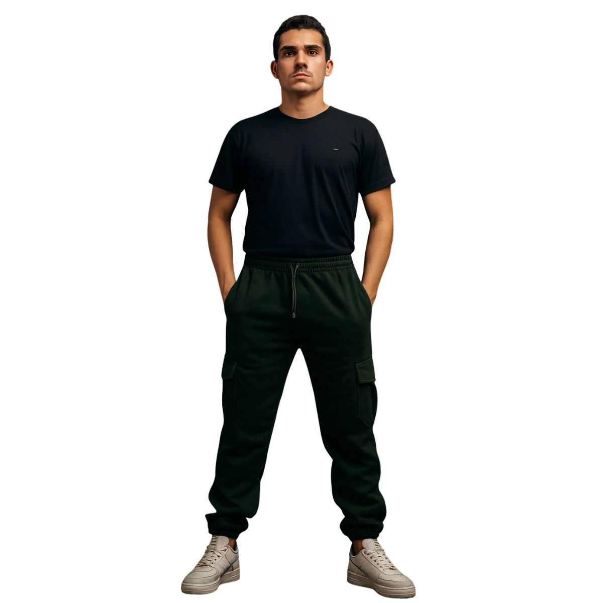 ENKI - Jogger Cargo Hombre Franela 201 - Buzo Urbano con Bolsillos - Calidez y Estilo Callejero
