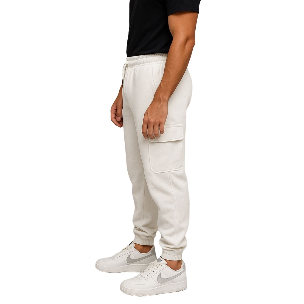 ENKI - Jogger Cargo Hombre Franela 201 - Buzo Urbano con Bolsillos - Calidez y Estilo Callejero