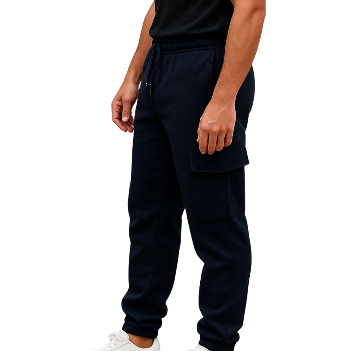 ENKI - Jogger Cargo Hombre Franela 201 - Buzo Urbano con Bolsillos - Calidez y Estilo Callejero
