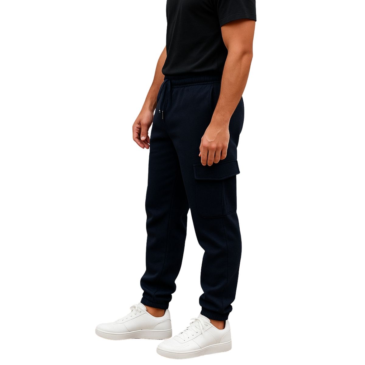 ENKI - Jogger Cargo Hombre Franela 201 - Buzo Urbano con Bolsillos - Calidez y Estilo Callejero