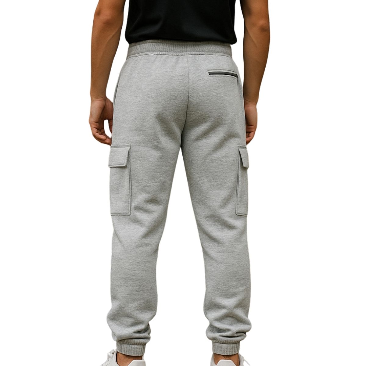 ENKI - Jogger Cargo Hombre Franela 201 - Buzo Urbano con Bolsillos - Calidez y Estilo Callejero