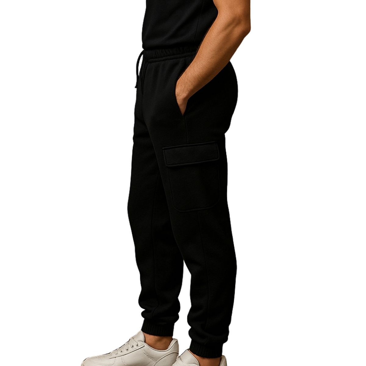 ENKI - Jogger Cargo Hombre Franela 201 - Buzo Urbano con Bolsillos - Calidez y Estilo Callejero