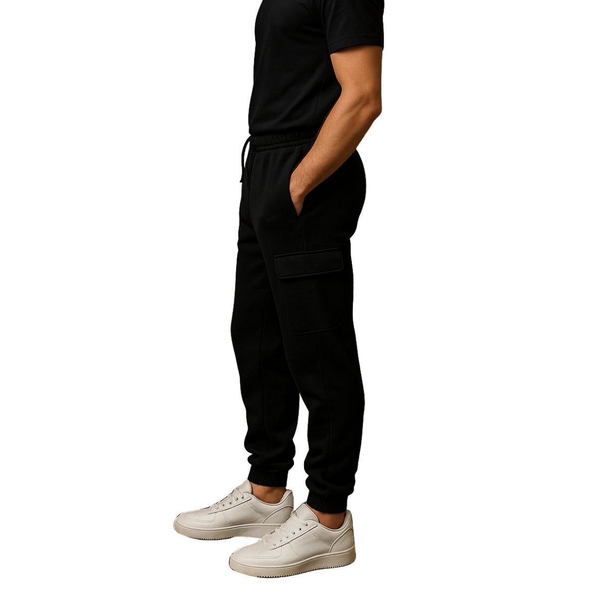ENKI - Jogger Cargo Hombre Franela 201 - Buzo Urbano con Bolsillos - Calidez y Estilo Callejero