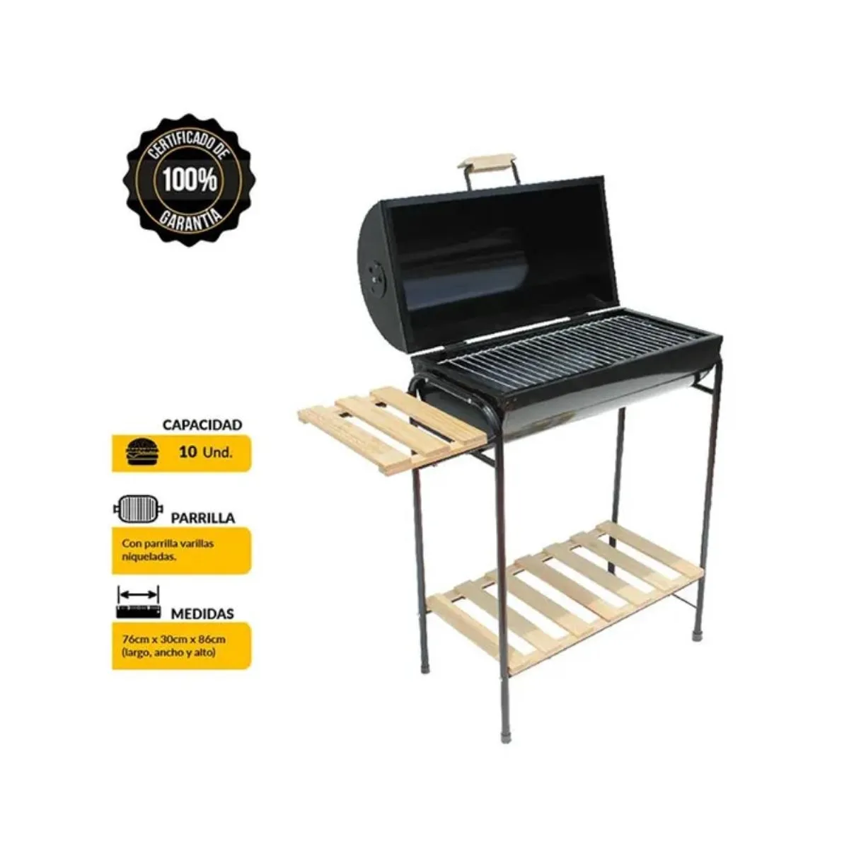 MR GRILL - Parrilla Mr Grill Cilíndrica con Tapa