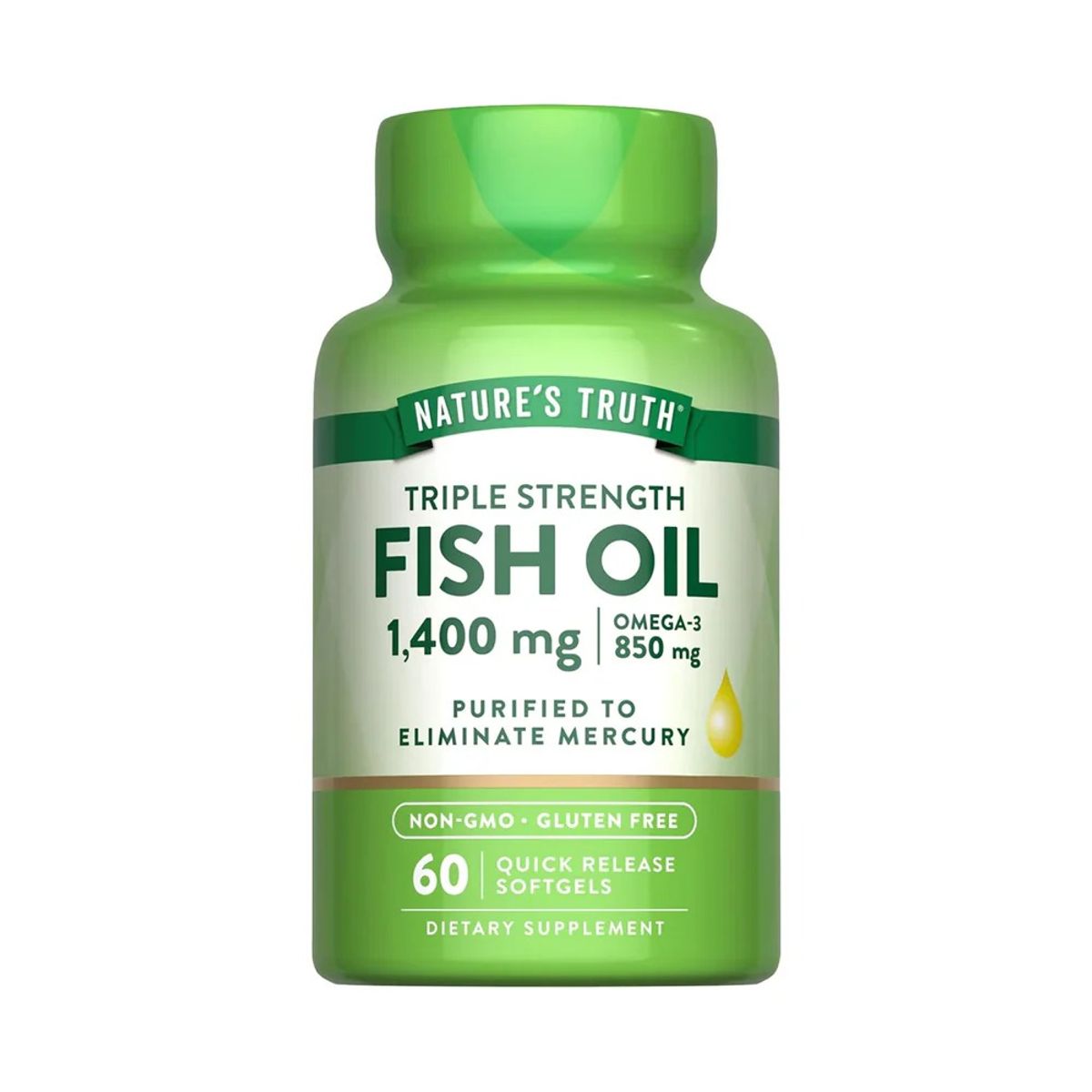 NATURE'S TRUTH - Omega 3 Fish Oil 1400mg Limón 60 Capsulas Natures Truth