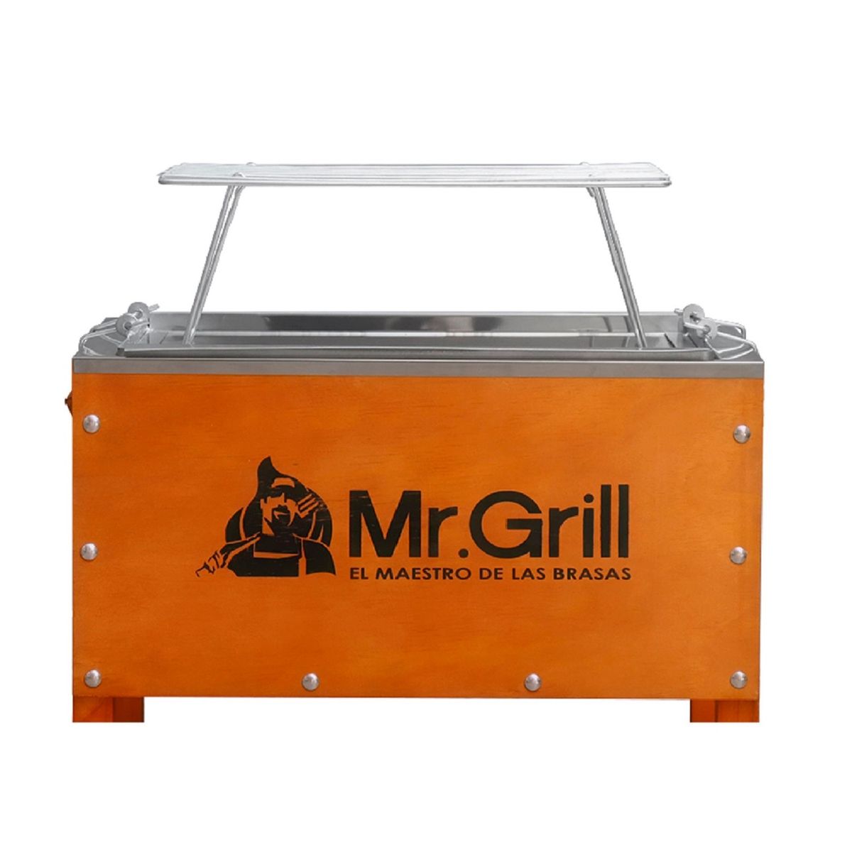 MR GRILL - Caja China Mr Grill Mini Nogal + Parrilla de Varillas