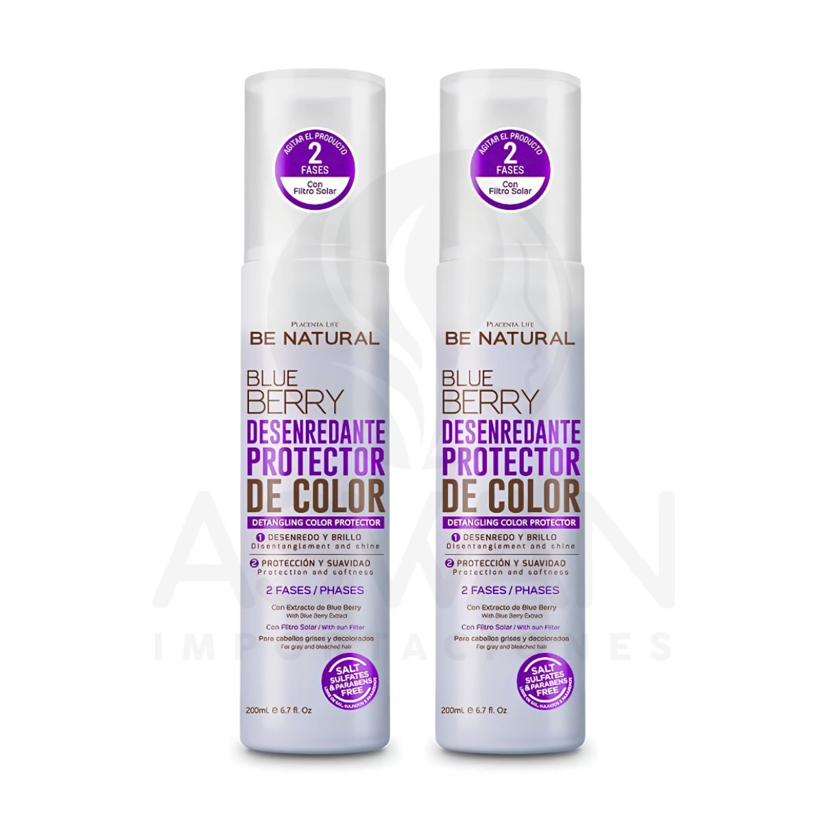 GENERICO - Pack x2 Desenredante Color Blue Berry 200ml - BE NATURAL