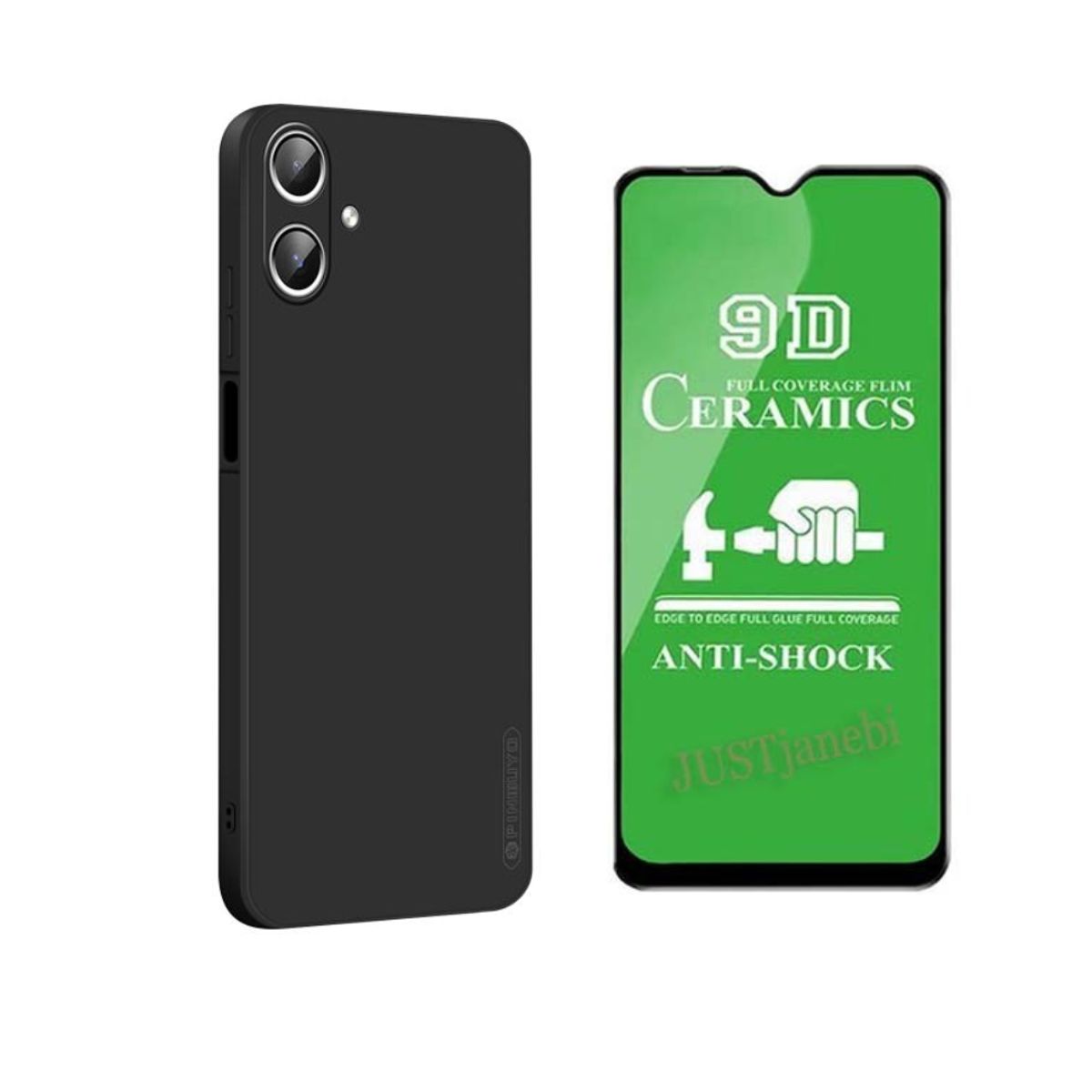 CASE - CASE SILICONA SAMSUNG A07 + MICA CERAMICA HD - NEGRO