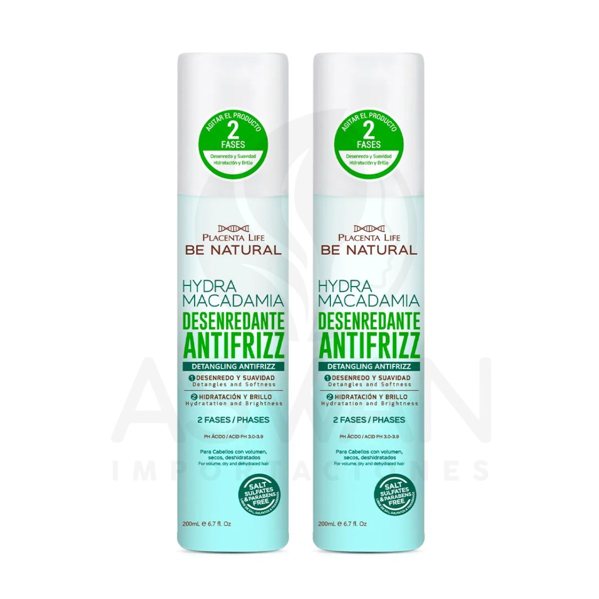 GENERICO - Pack x2 Desenredante Hydra Macadamia 200ml- BE NATURAL