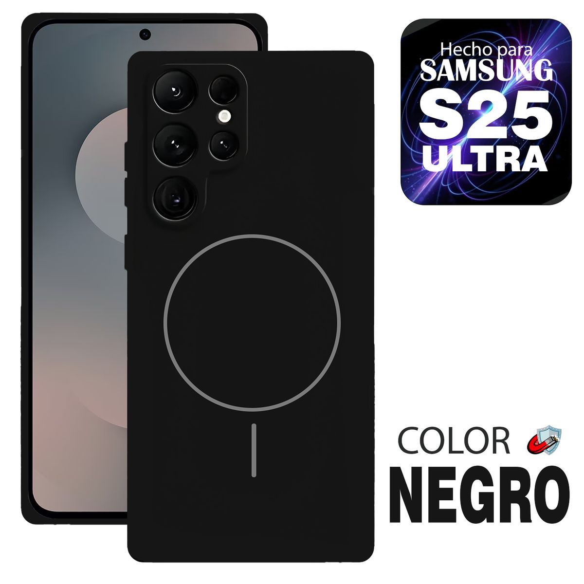 GENERICO - Case MagSafe Compatible para Samsung S25 ULTRA Negro