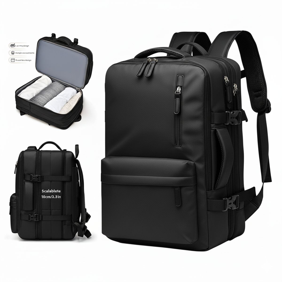 GENERICO - MOCHILA VIAJERA EXPANDIBLE PRO PARA EQUIPAJE DE MANO