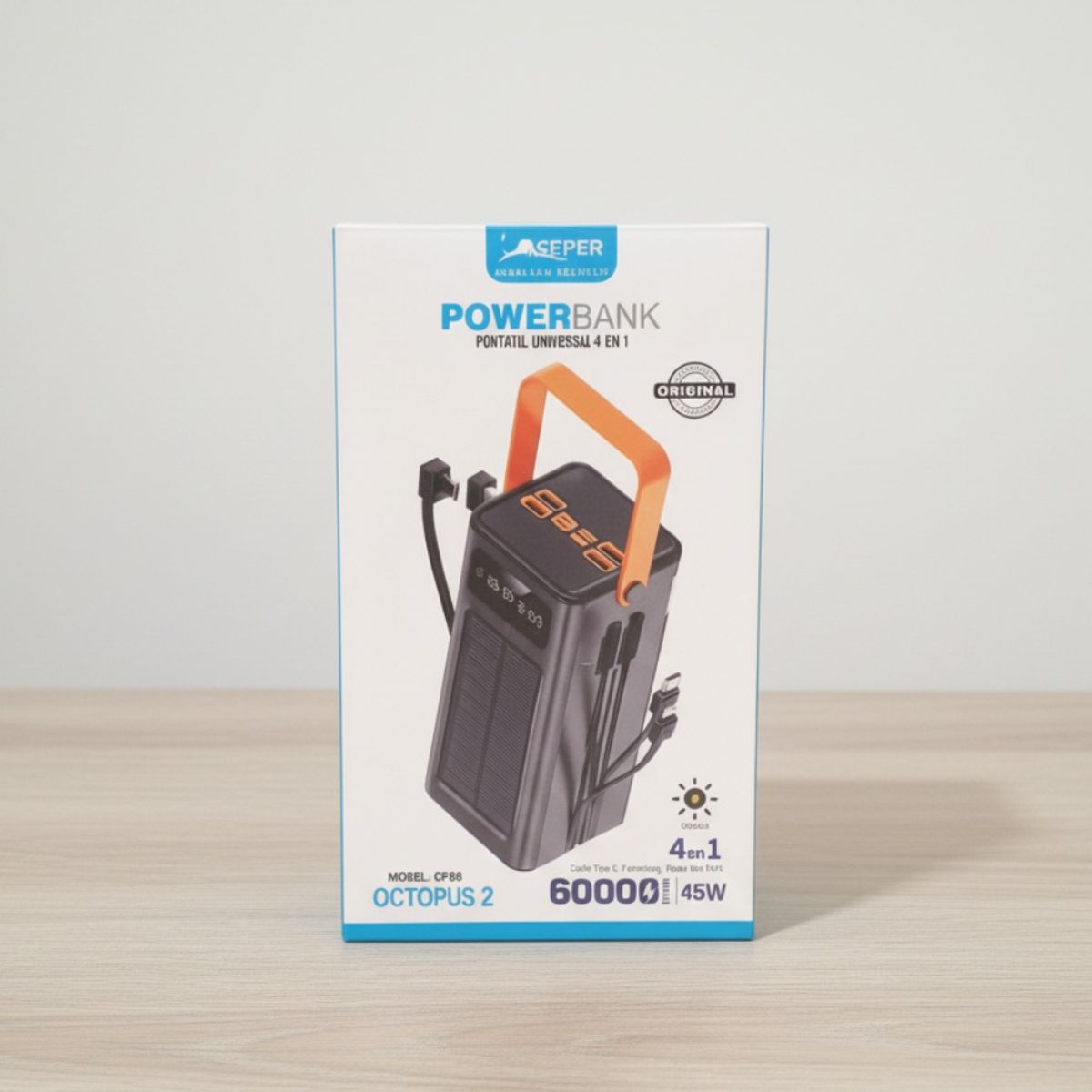 GENERICO - Super Power Bank Octopus 2 4en1 CP08 Negro