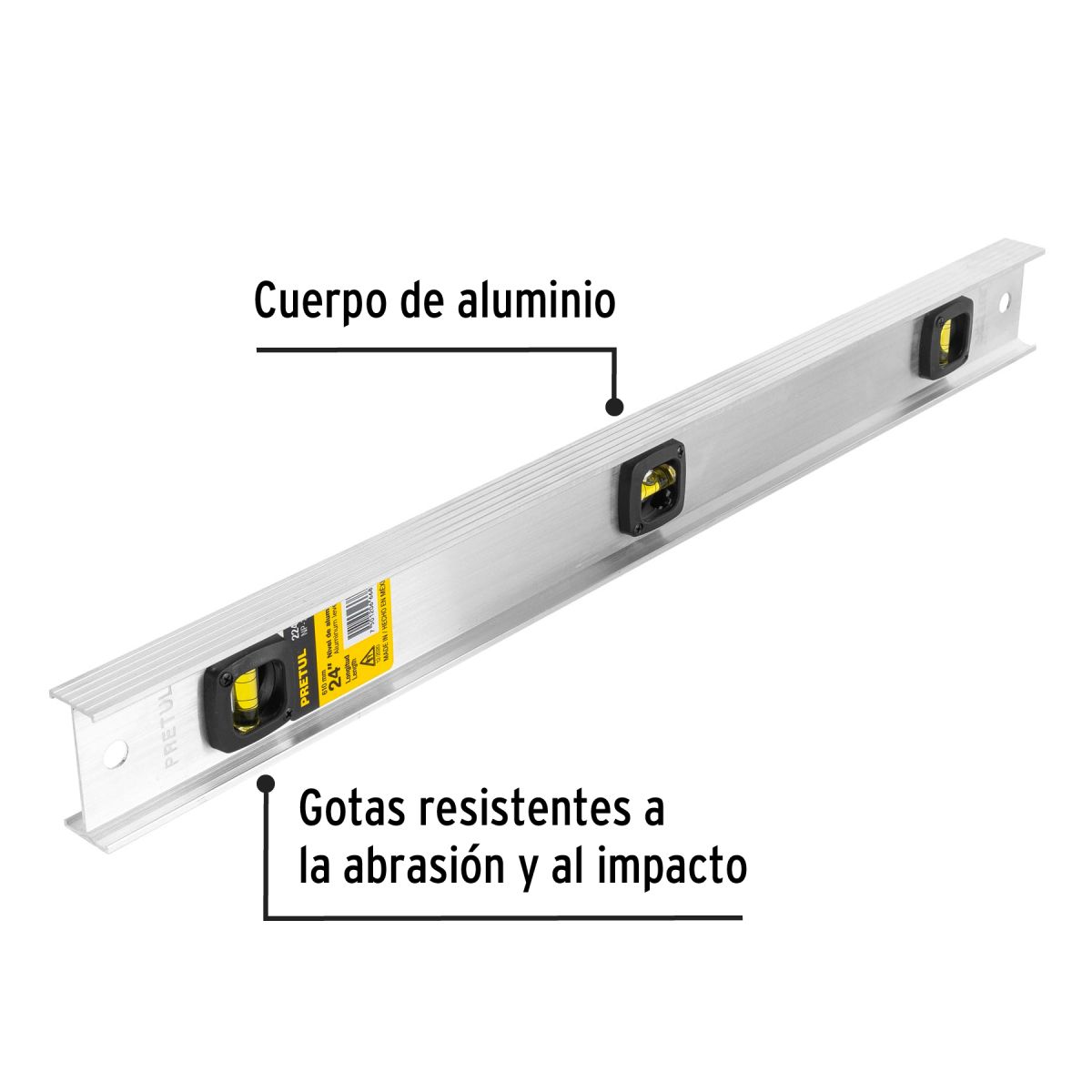 PRETUL - Nivel de Mano 24" de Aluminio 22460 Pretul