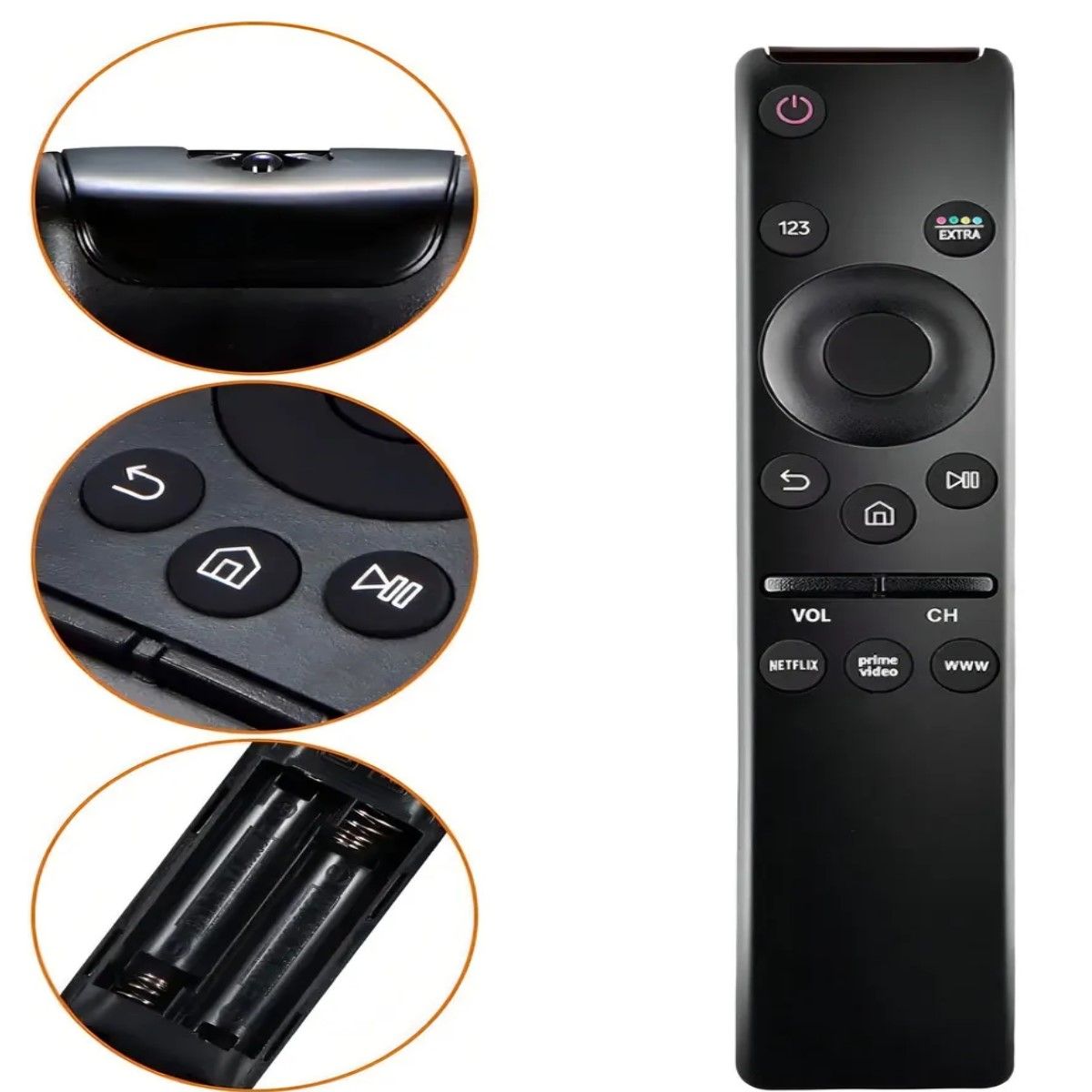GENERICO - Control Remoto Para Cualquier Pantalla Samsung Smart Tv Daecomm DA-SMCV3 Color Negro Sin Accesorios