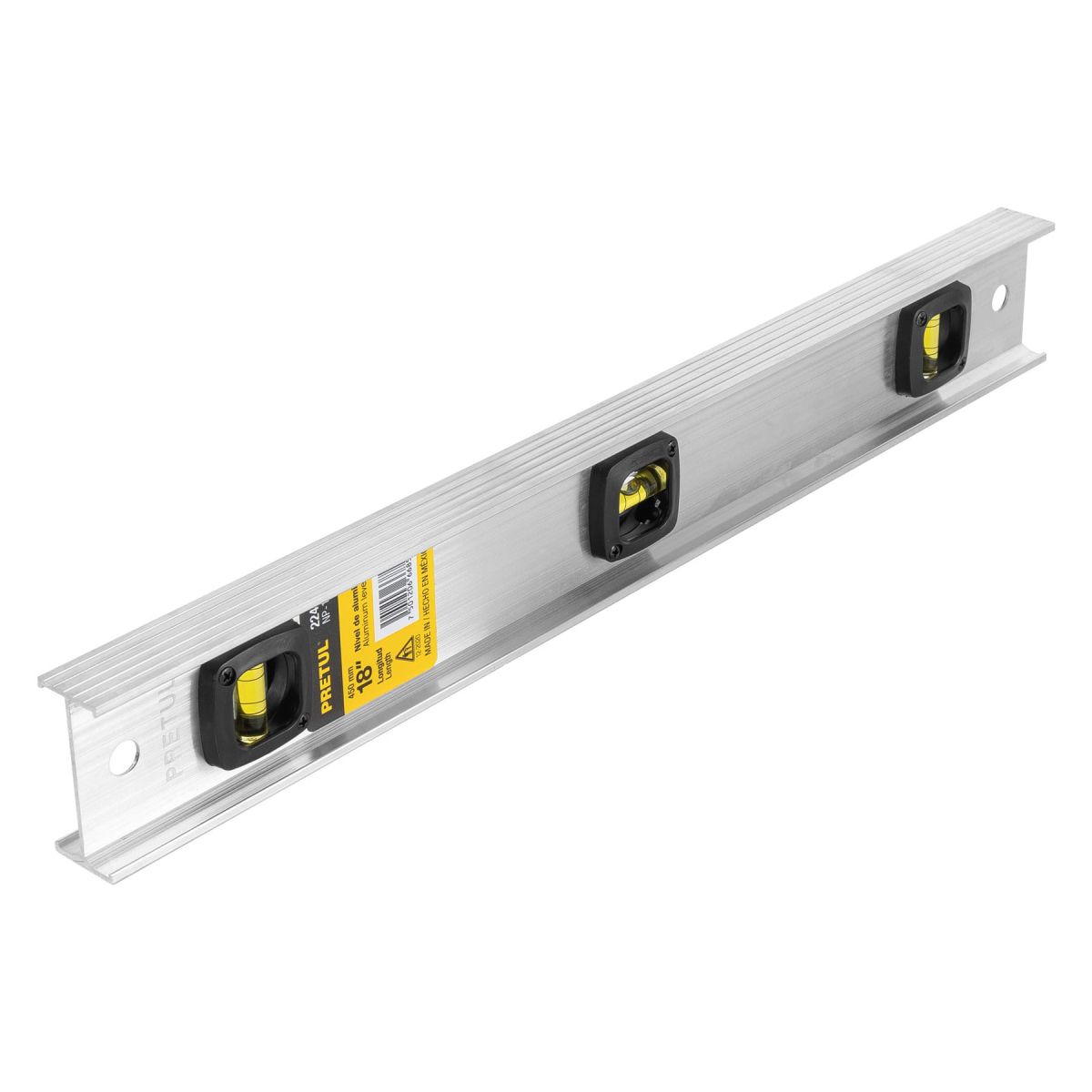 PRETUL - Nivel de Mano 18" de Aluminio 22458 Pretul