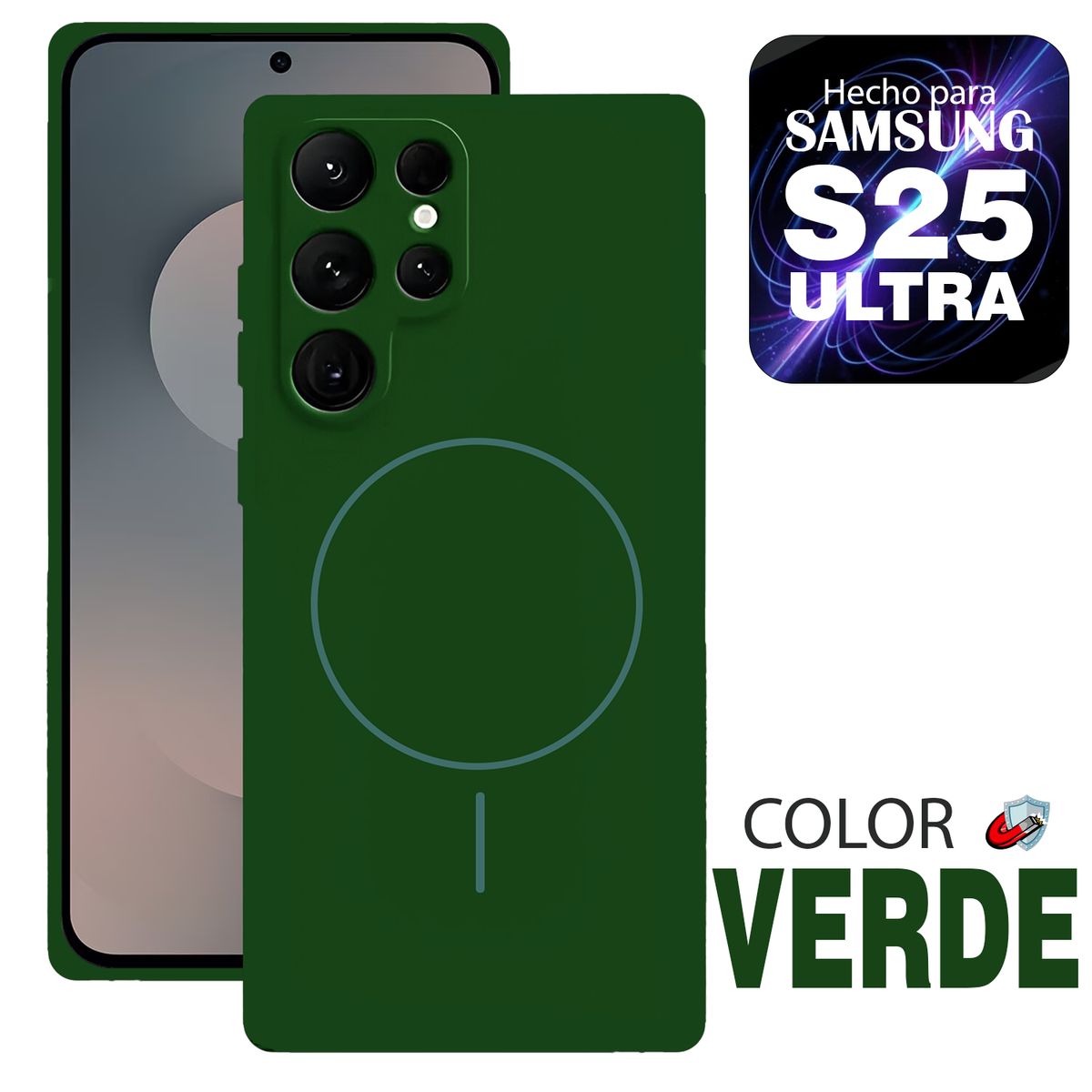 GENERICO - Case MagSafe Compatible para Samsung S25 ULTRA Verde