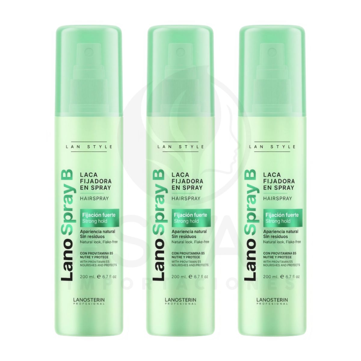GENERICO - Pack x3 Laca Lano Spray B Fijadora 200 ml - LAN STYLE
