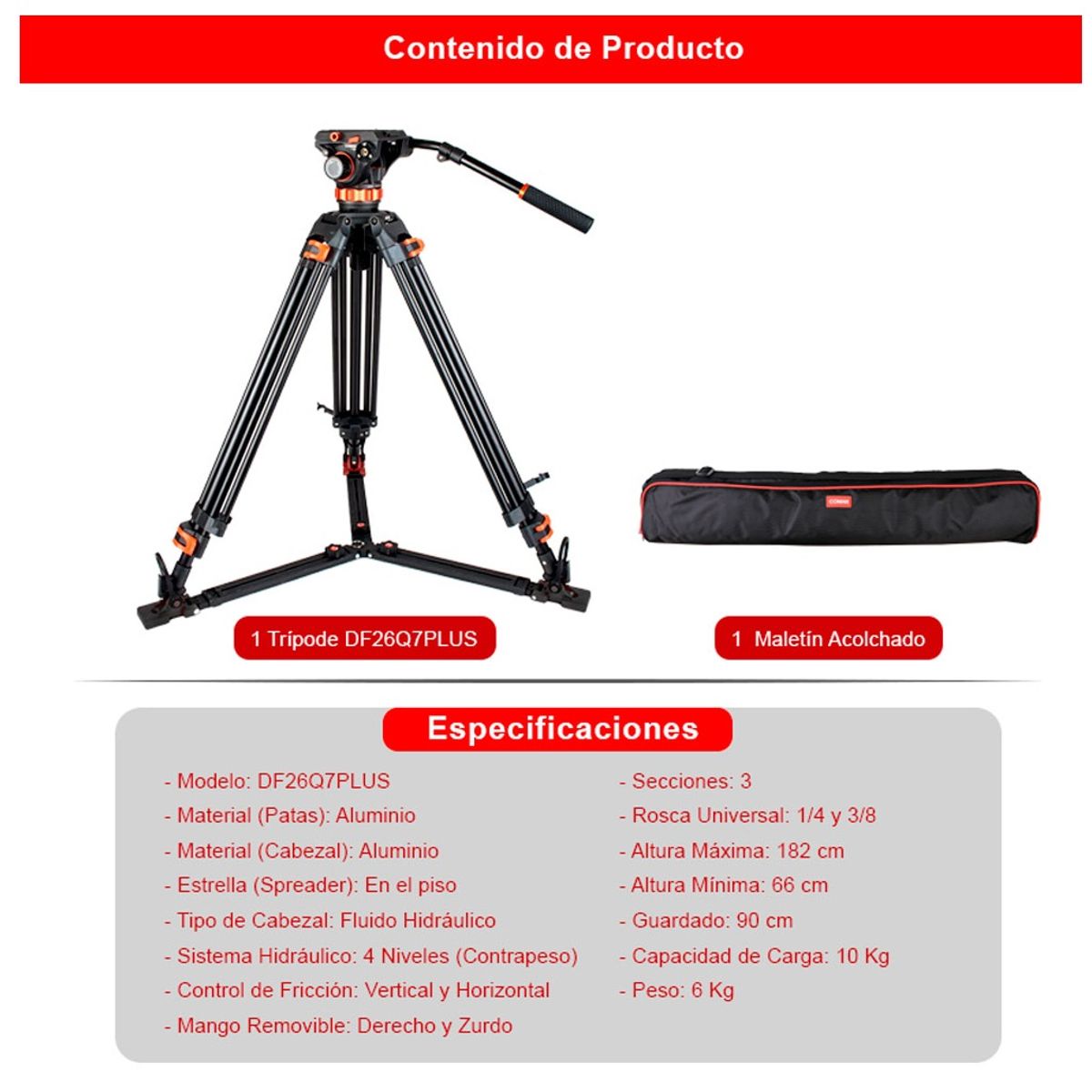 GENERICO - Tripode Coman Profesional DF26Q7PLUS