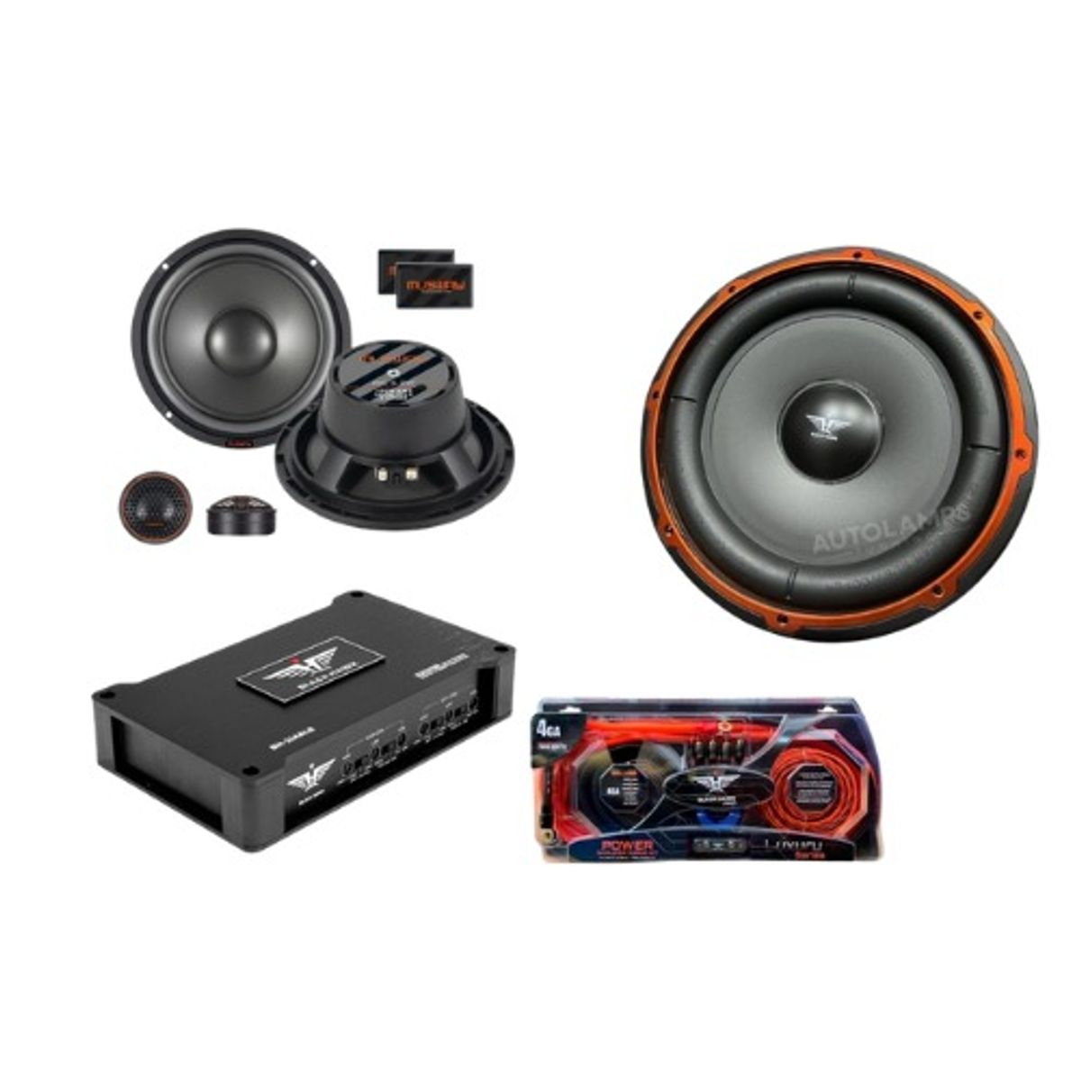 GENERICO - COMBO DE AUDIO COMPONENTES+AMPLIFICADOR+SUBWOOFER