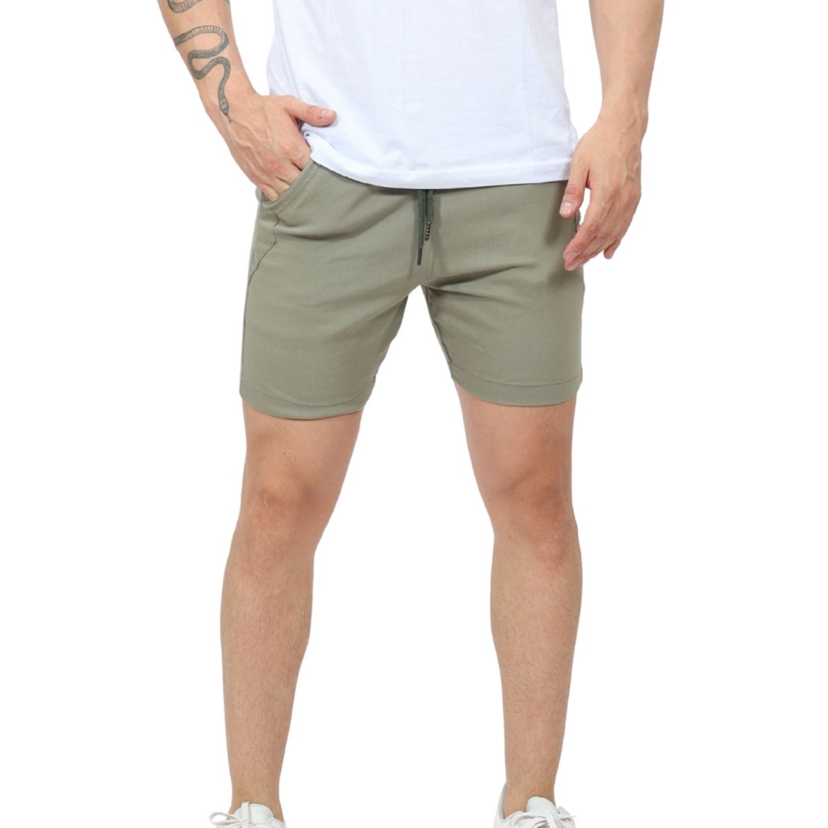 ENKI - Bermuda Hombre Tela Stone - Short Casual de Drill - Estilo Urbano y Máxima Frescura