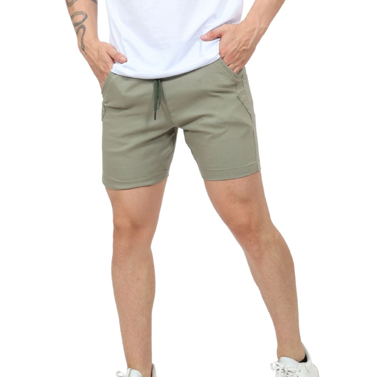 ENKI - Bermuda Hombre Tela Stone - Short Casual de Drill - Estilo Urbano y Máxima Frescura