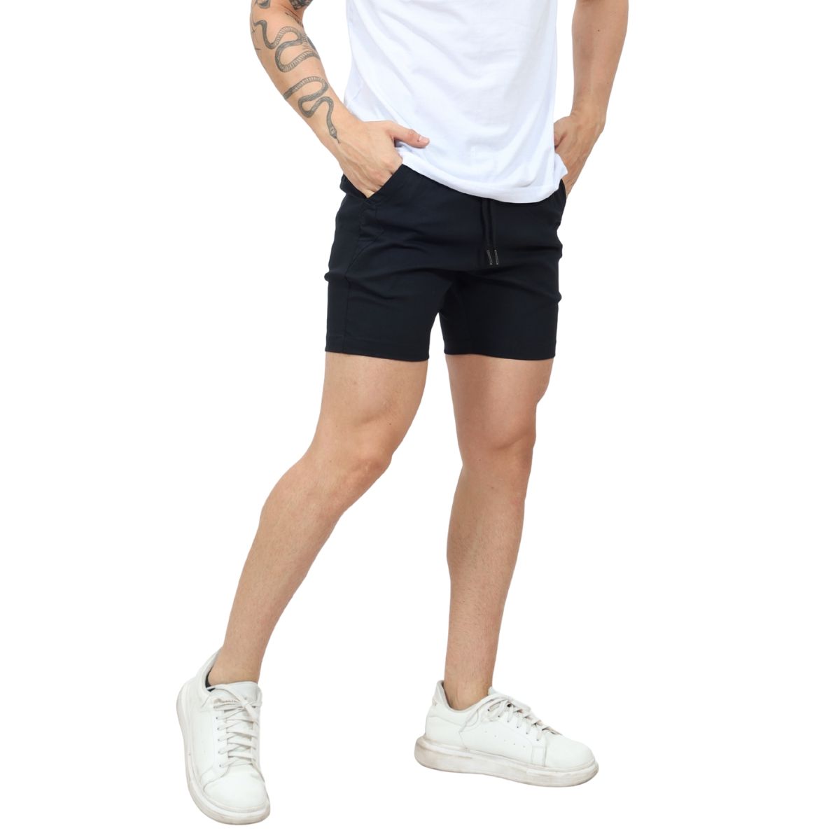 ENKI - Bermuda Hombre Tela Stone - Short Casual de Drill - Estilo Urbano y Máxima Frescura