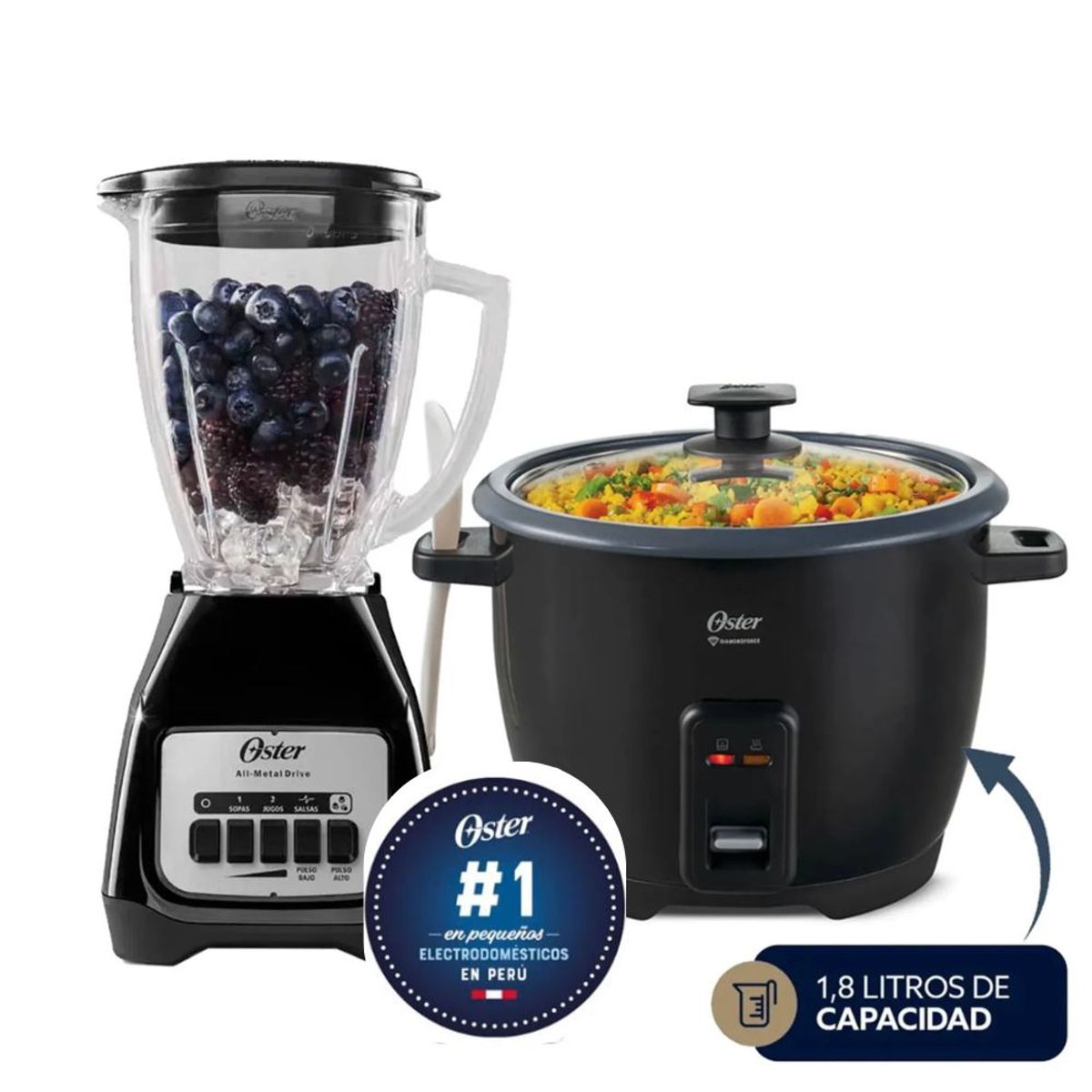 OSTER - Combo Licuadora Oster Olla arrocera Oster Negra