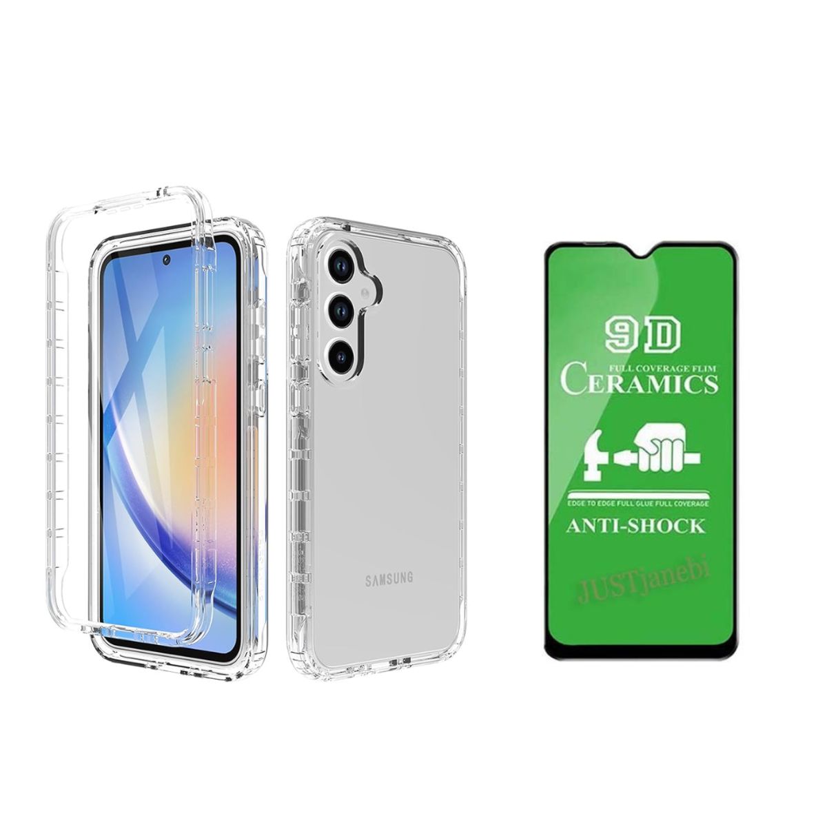 CASE - CASE 360 TRANSPARENTE A17 +  MICA CERAMICA HD