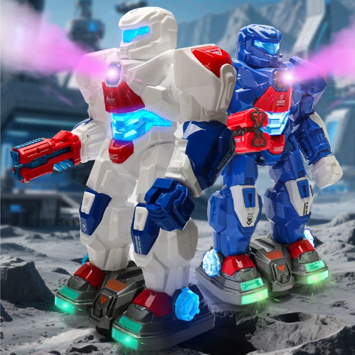 GENERICO - ROBOT LANZA HUMO CON LUCES Y SONIDO AZUL