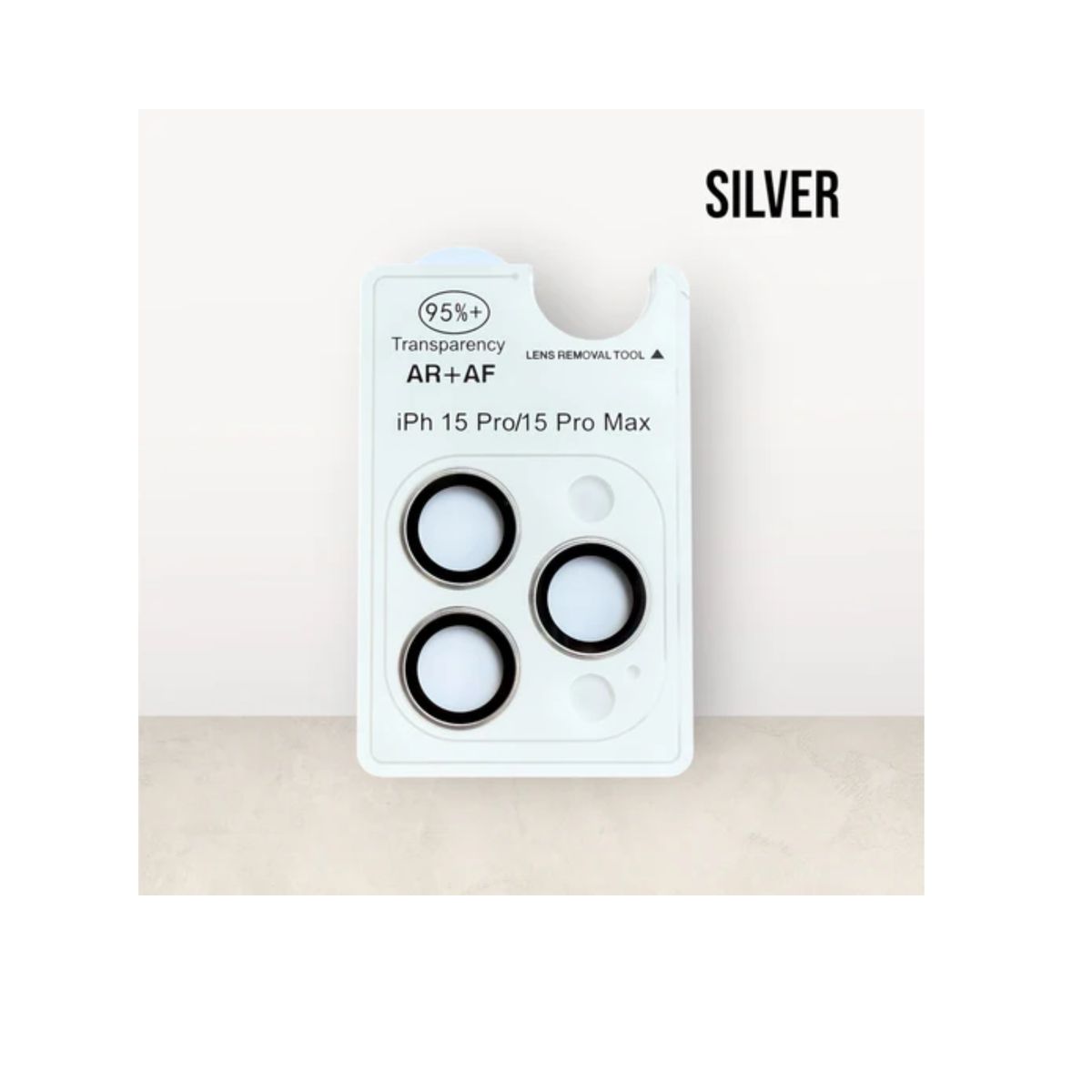 SPACE - Protector de Cámara para iphone 15 pro max  AR + AF  Antirreflejo y Antihuellas silver