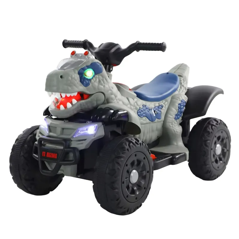 GENERICO - Carro dinos eléctrico musical con luces 6v 4.5 mah gris