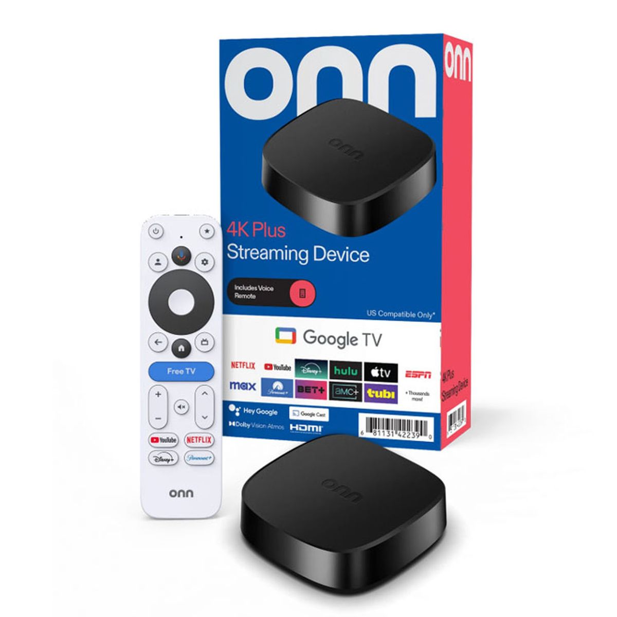 ONN - ONN 4K Plus UHD Streaming Box 16GB 2GB RAM Chromecast Google TV