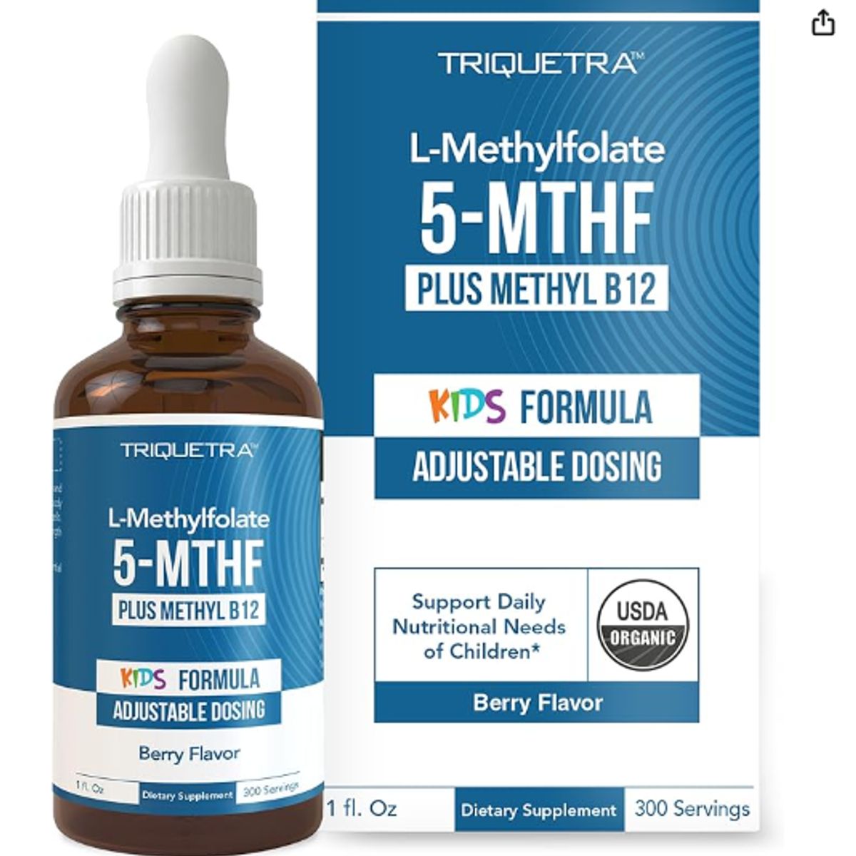 GENERICO - L-Metilfolato 5-MTHF Kids + B12 Metilada Líquido Apoyo Cerebral y Concentración