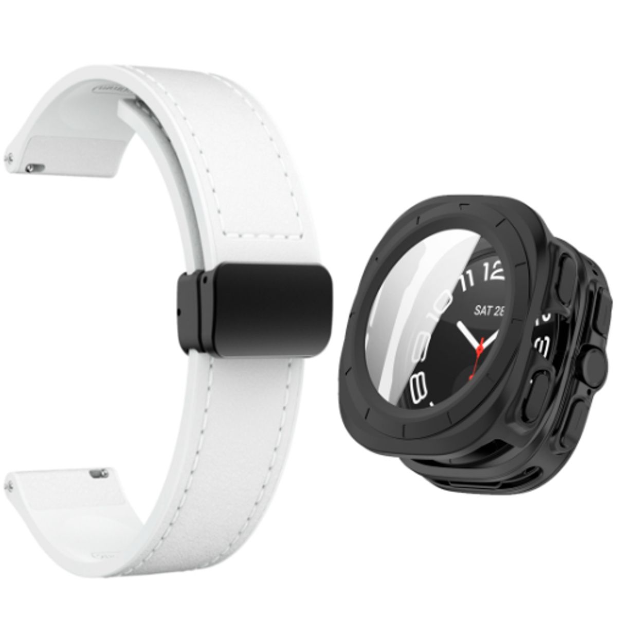 GENERICO - Correa Cuero para Samsung watch 7ultra 47mm - BLANCO