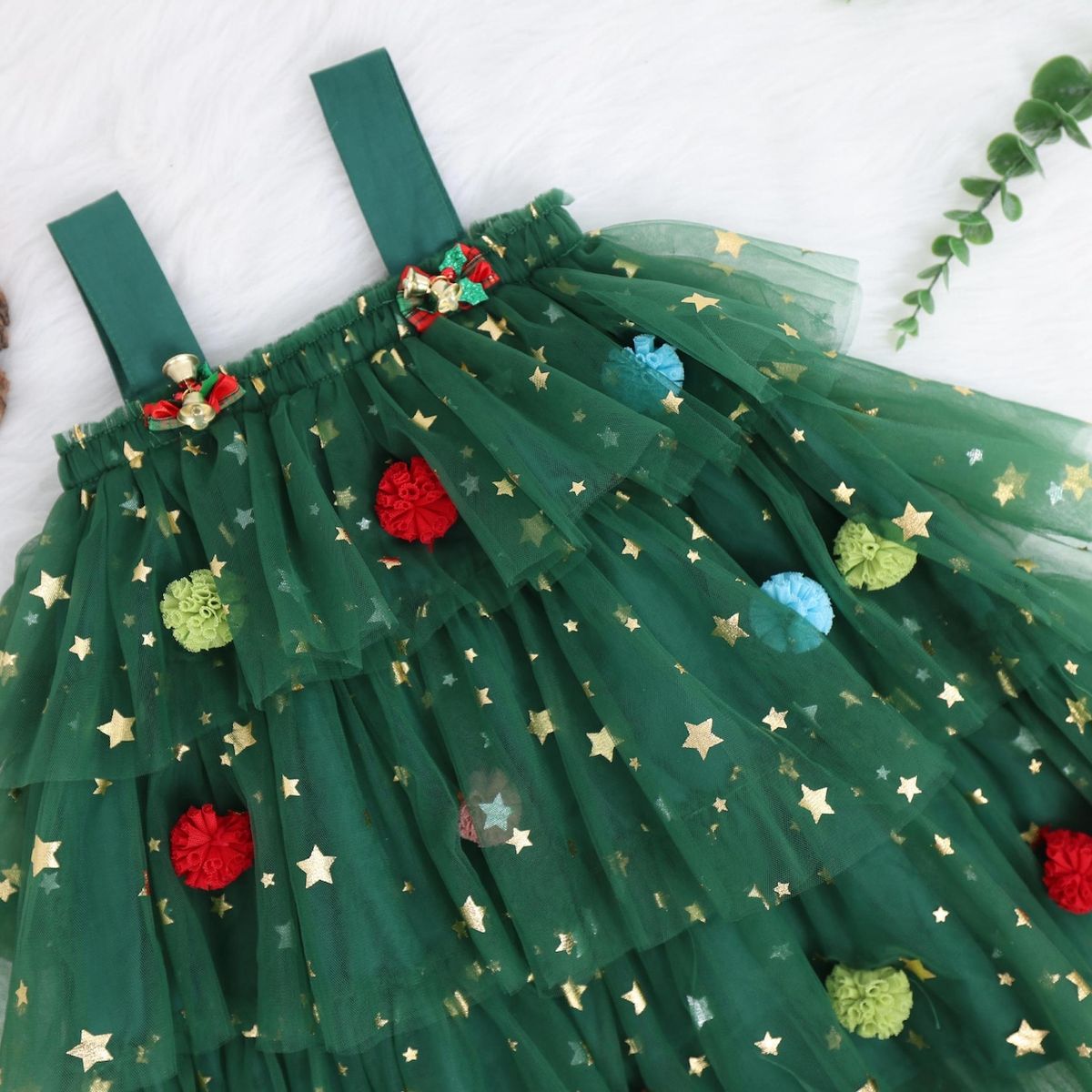 GENERICO - VESTIDO DE NIÑA DE NAVIDAD - DISEÑO DE NAVIDAD