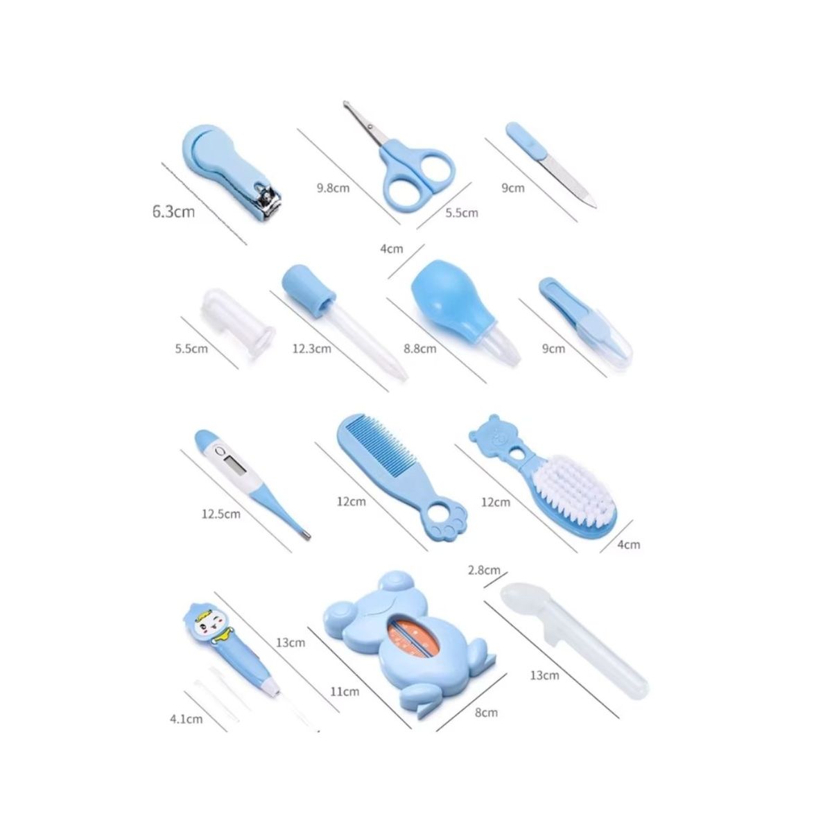 GENERICO - Kit Completo de Cuidado e Higiene para Bebé Niño - Maletín 13Pcs