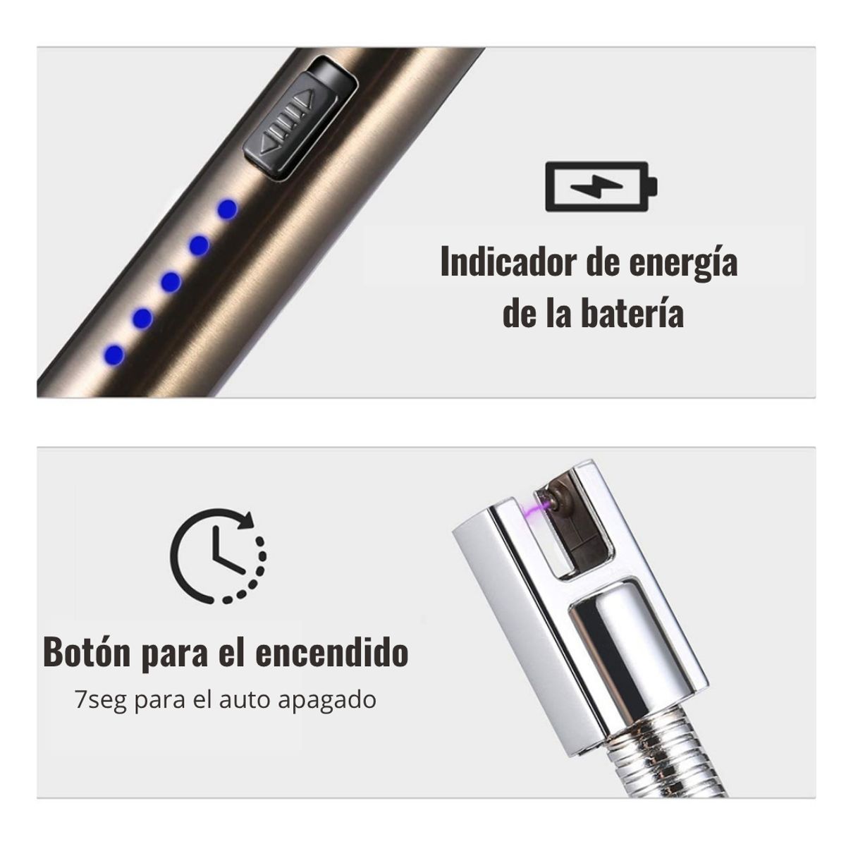 GENERICO - Encendedor Eléctrico De Cocina 360° Recargable USB Tipo C Flexible Velas Viaje Camping Seguro