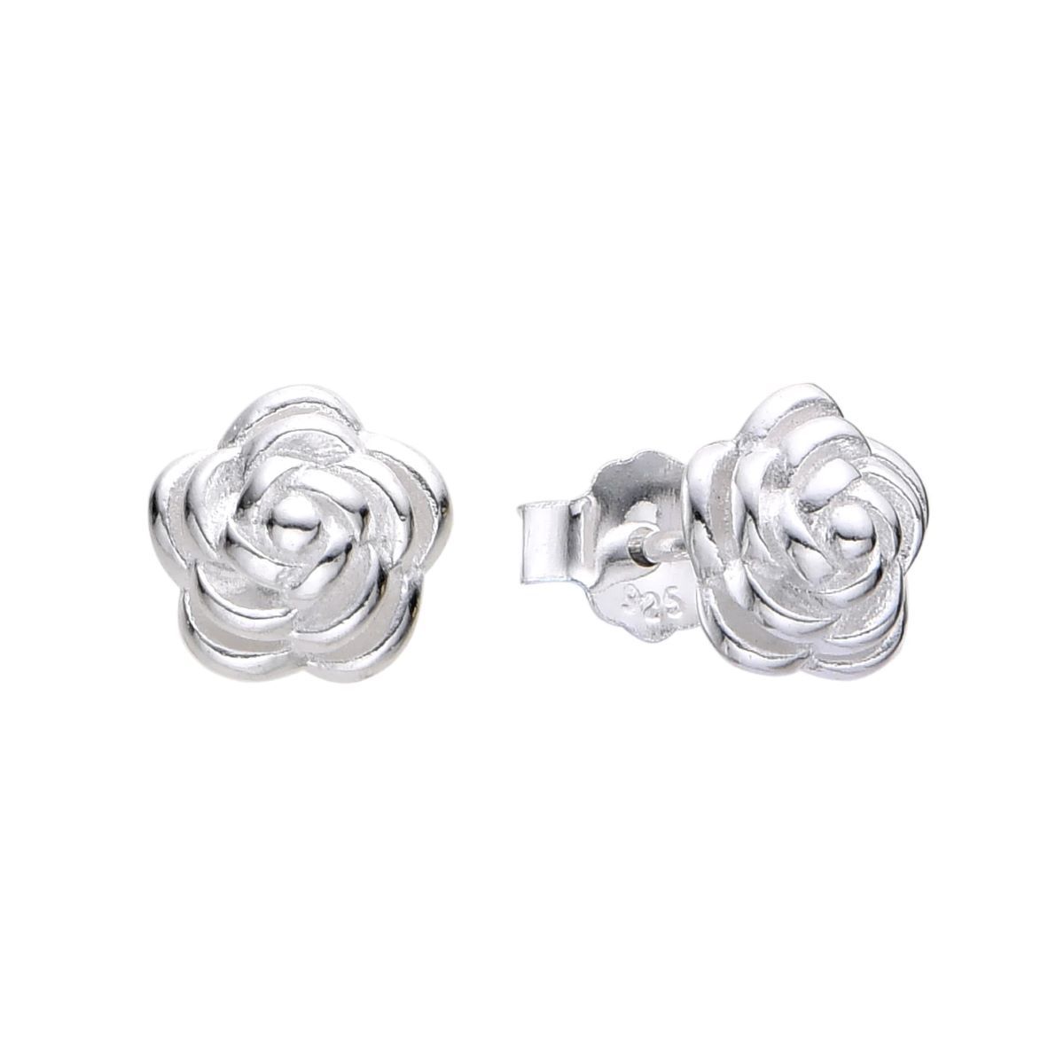 SANTORAL - Aretes Flor Rosa - Plata