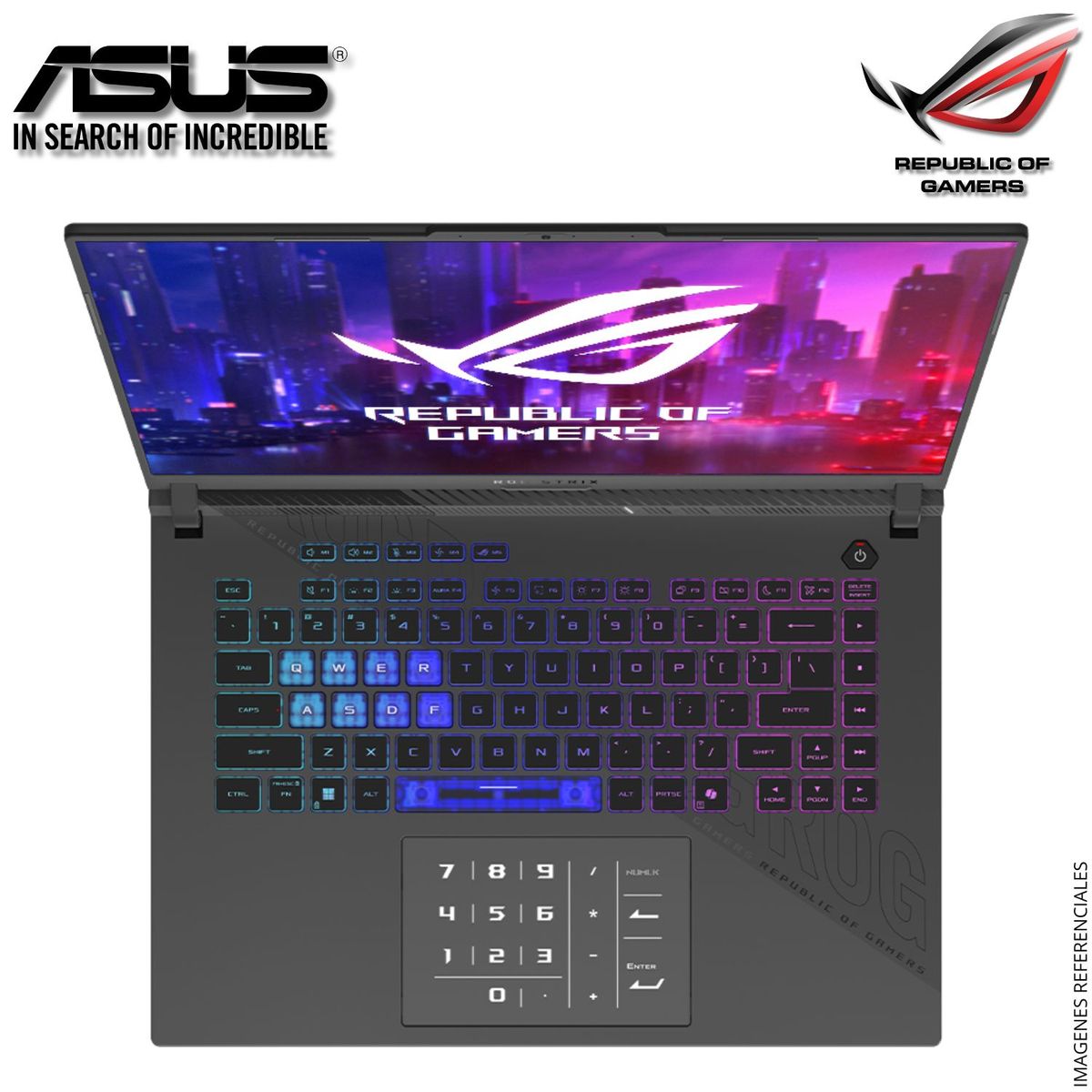 ASUS - Laptop Gamer Asus ROG STRIX G16 AMD RYZEN 9-9955HX NVIDIA RTX5060 16GB 1TB SSD 16 WUXGA G614FM-WS94