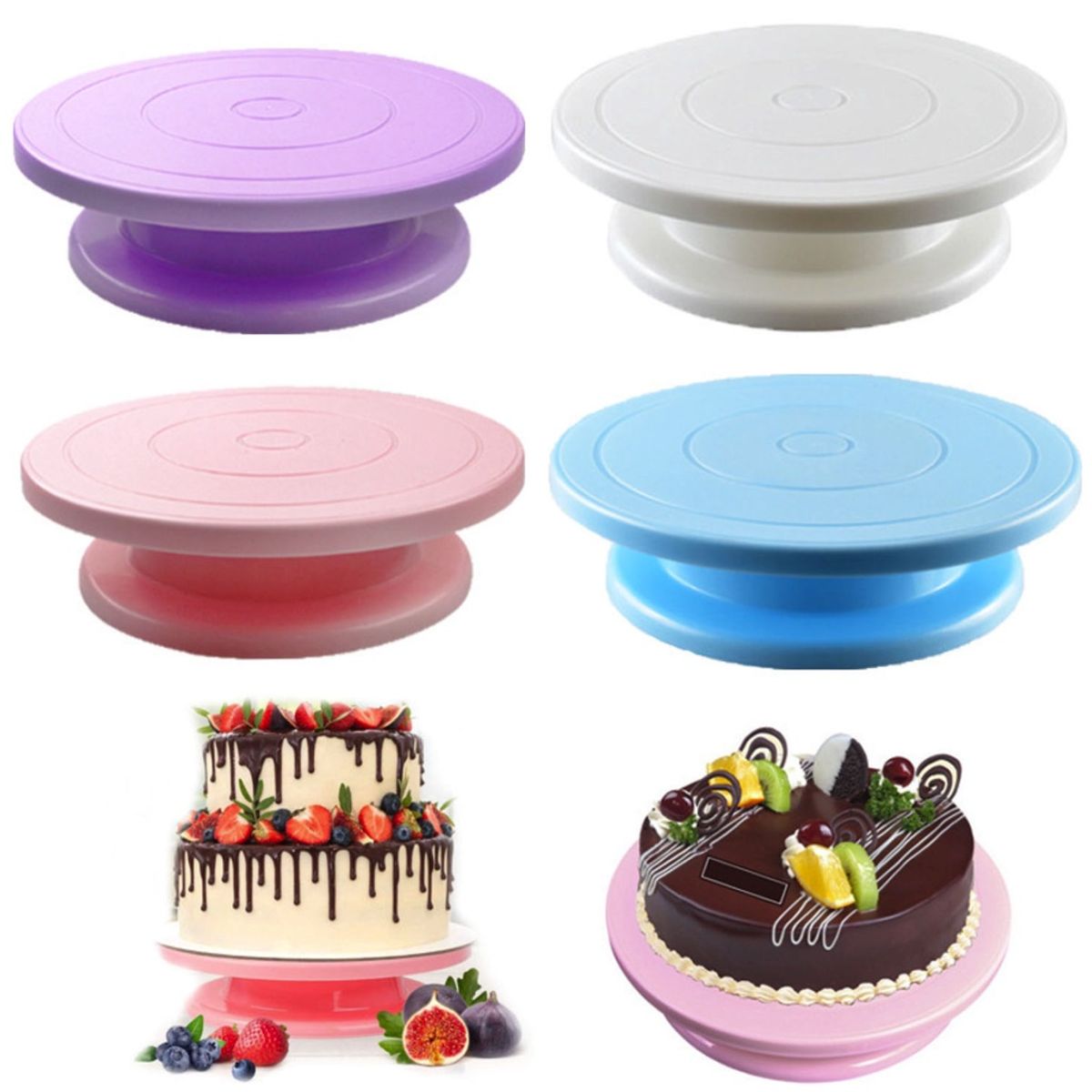 GENERICO - PORTA TORTA BASE GIRATORIA PARA TORTAS Y REPOSTERÍA PROFESIONAL