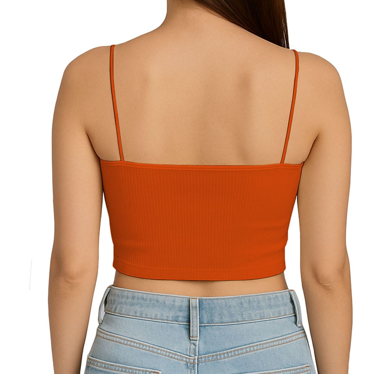 GENERICO - Top Straple Con Tirantes Cola De Rata Rib Grueso New-08 Color Lacre