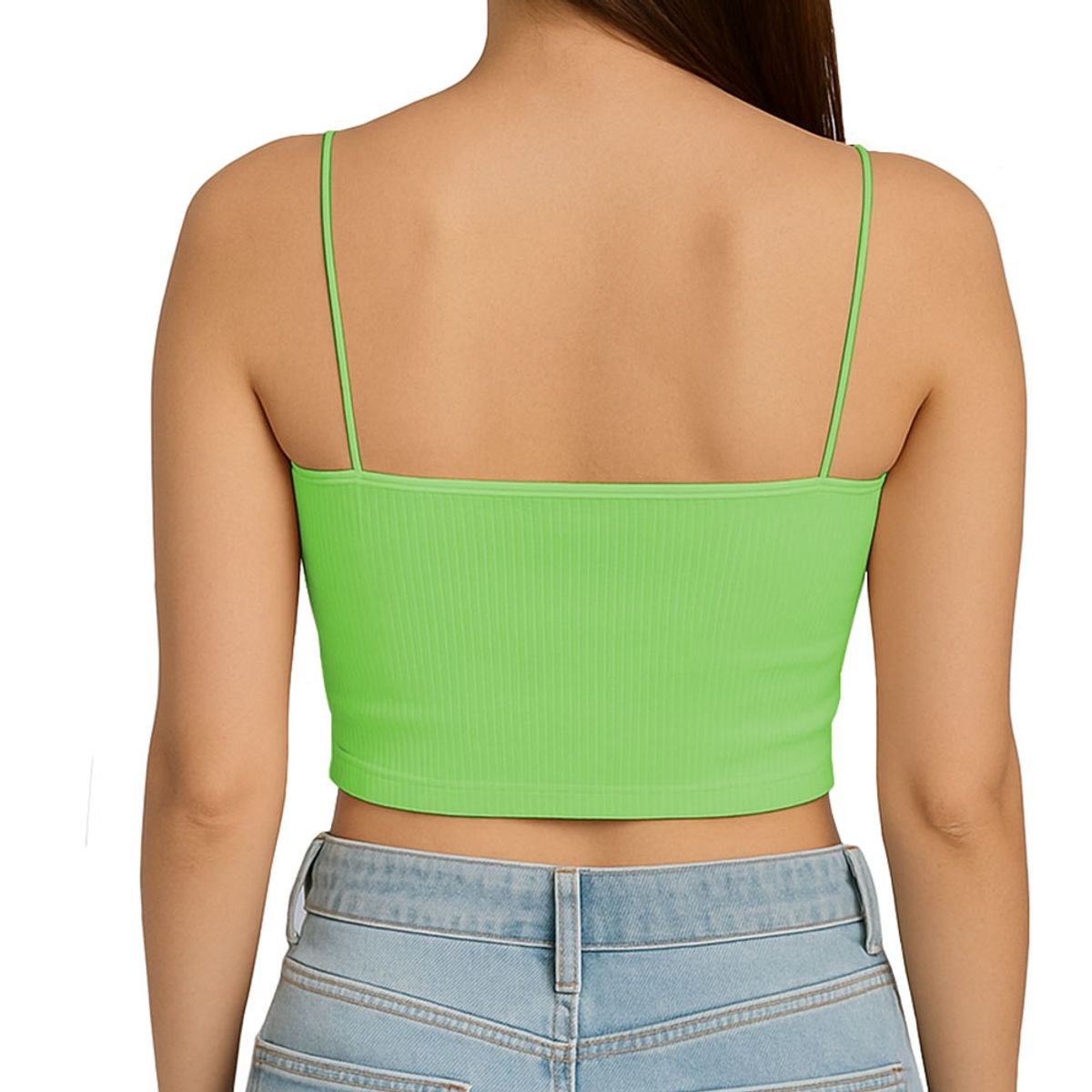 GENERICO - Top Straple Con Tirantes Cola De Rata Rib Grueso New-08 Color Menta