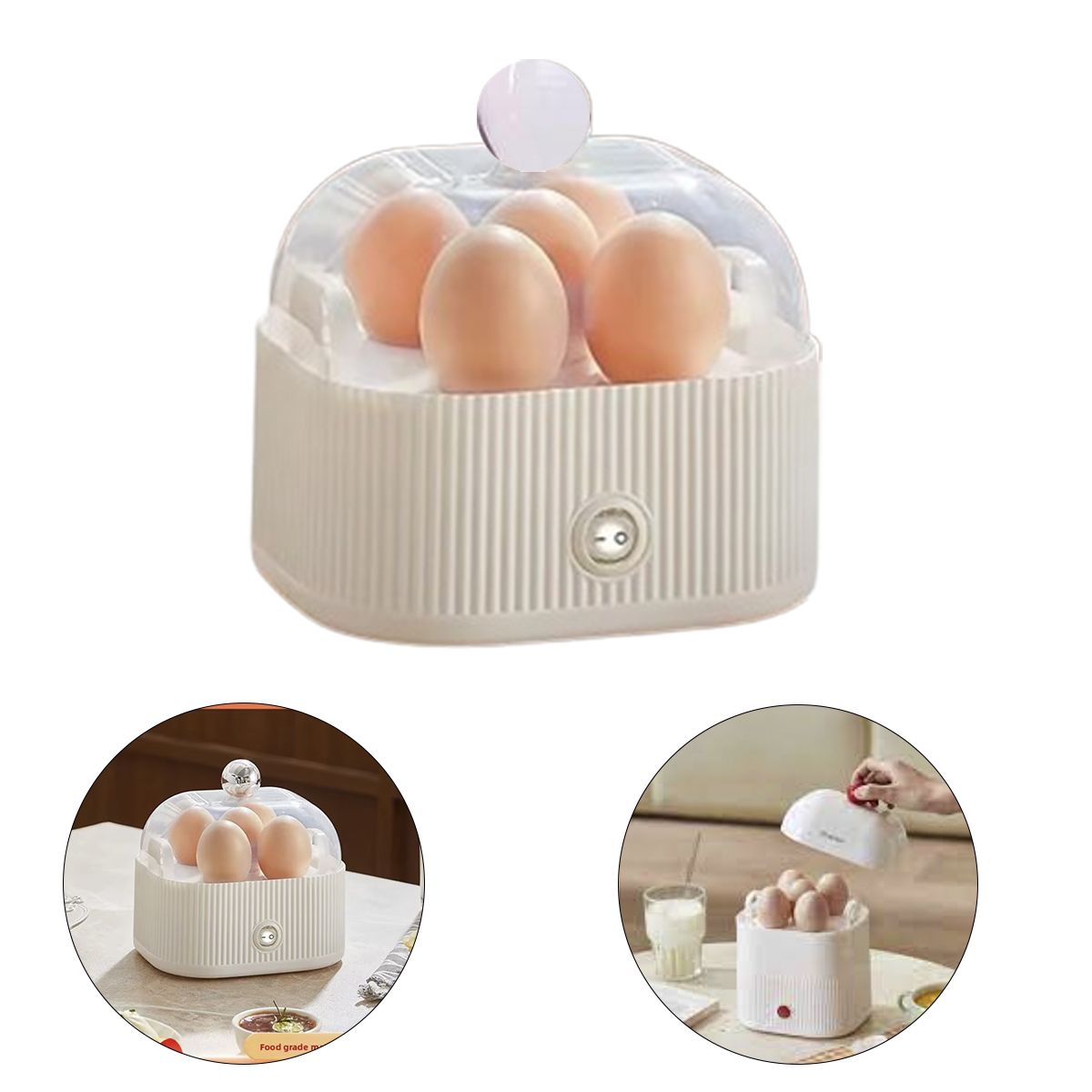 GENERICO - Sancochador Cocedor de Huevos Eléctrico Multifuncional  Huevos perfectos en minuto - Transparente