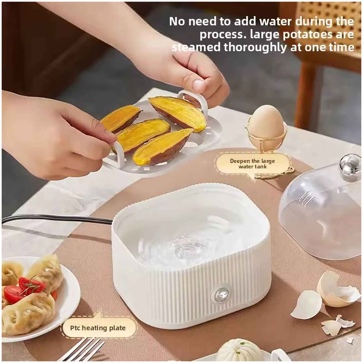 GENERICO - Sancochador Cocedor de Huevos Eléctrico Multifuncional  Huevos perfectos en minuto - Transparente