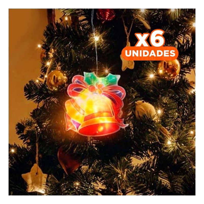 ANIMALIA - Pack6 Luces de Ventana con Figura Campanas Y+Papel de Regalo