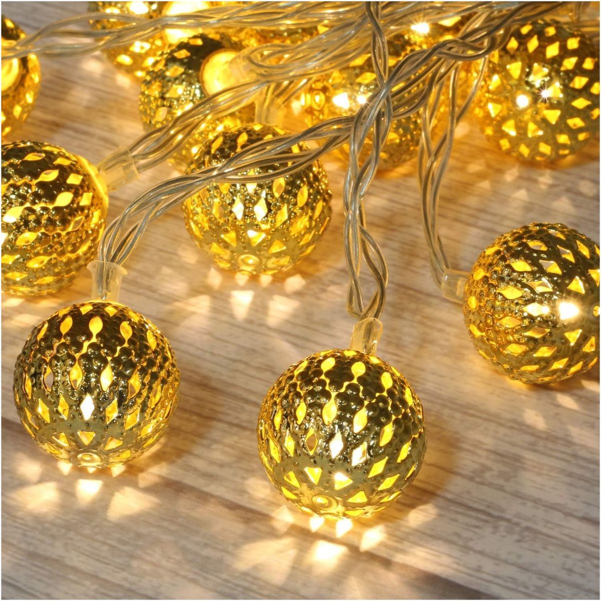 ARTEZA - Cadena de Luces Marroquíes 5M Blanco Cálido con Enchufe  Decoración para Bodas Ramadán o Dormitor