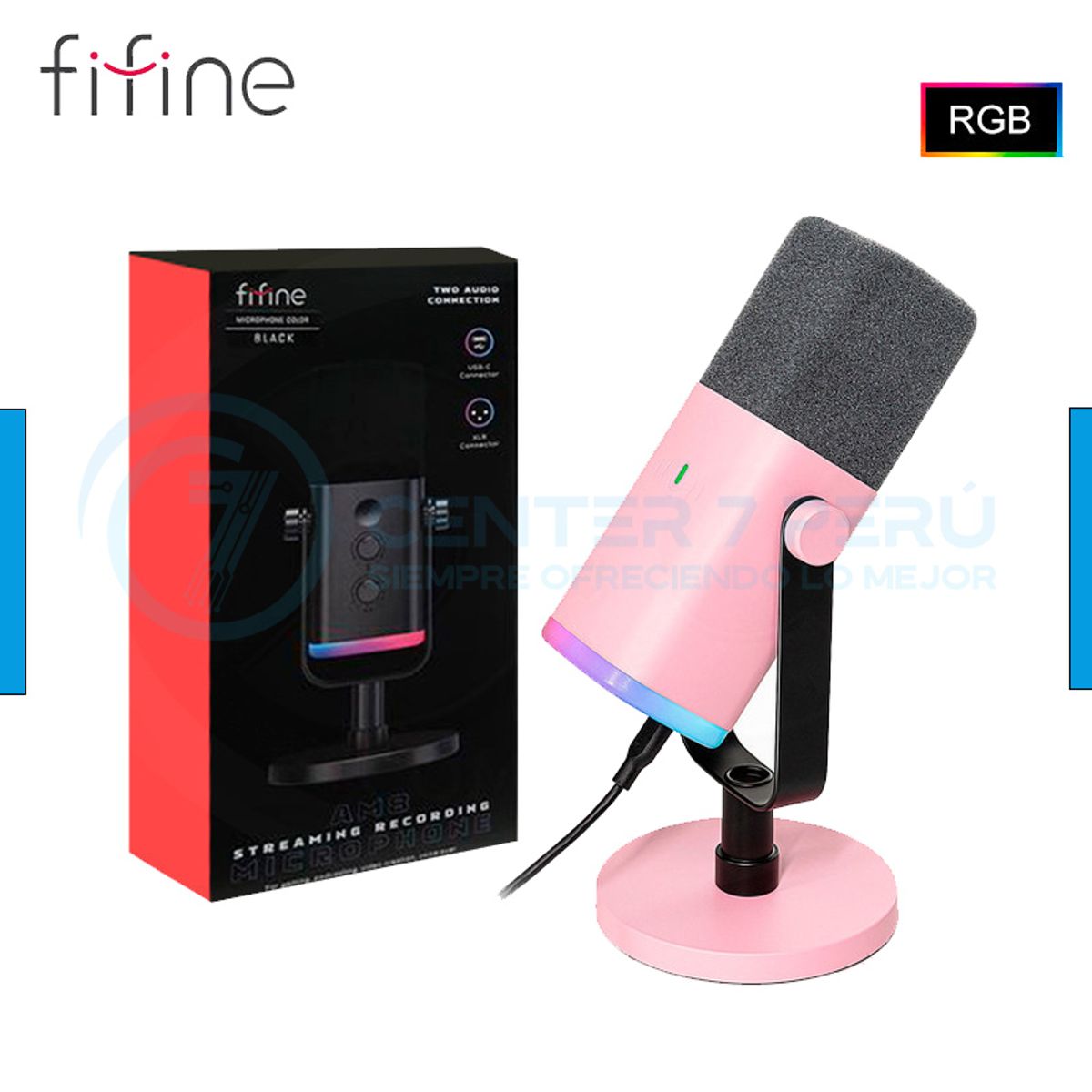 FIFINE - Micrófono Fifine AM8 PINK Dinámico