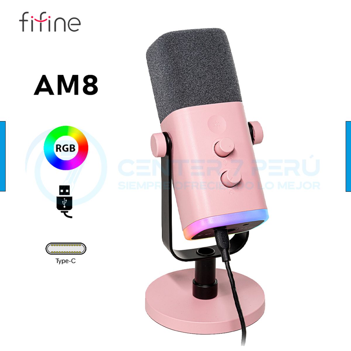 FIFINE - Micrófono Fifine AM8 PINK Dinámico